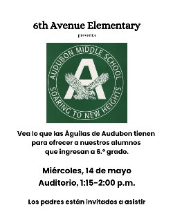 el 14 de mayo @1:15 p.m. - Auditorio