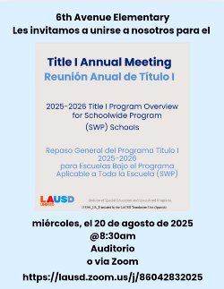 Miércoles, 8/20/25 @8:30 a.m.